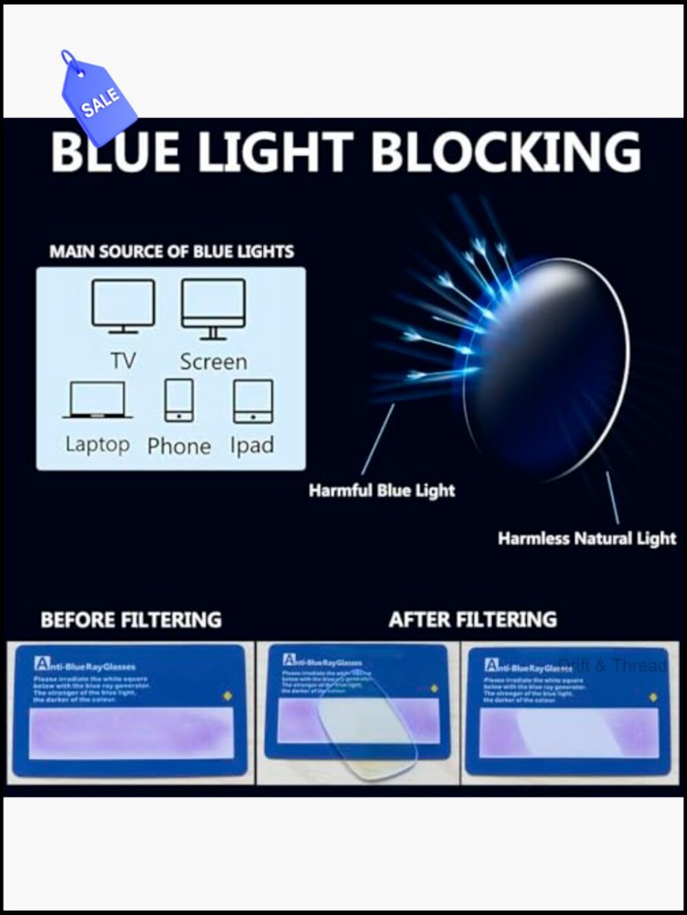 Reading Glasses with Spring Hinges 1.75 Lightweight Computer Readers Blue Light - Picture 3 of 6